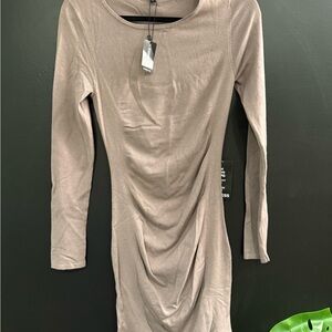 Express Taupe Long Sleeve Dress